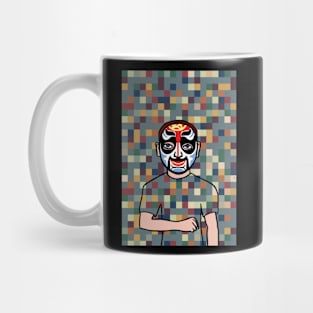 Explore NFT Character - MaleMask Pixel with Chinese Eyes on TeePublic Mug